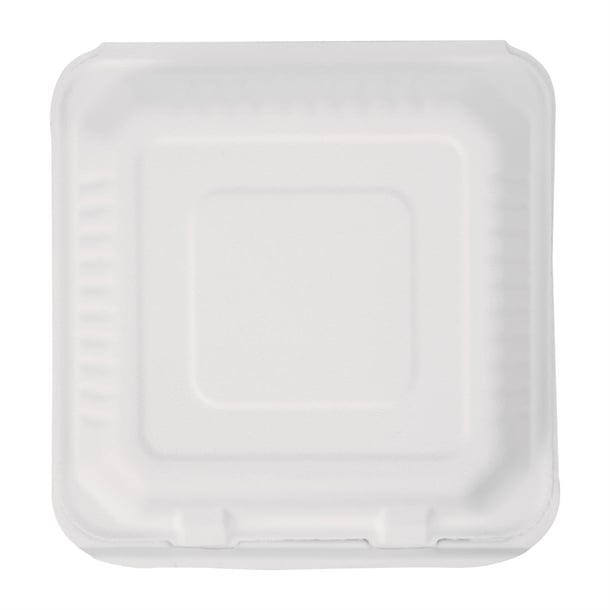 Fiesta Compostable Bagasse Hinged Food Containers (200 Pack) p_fc525