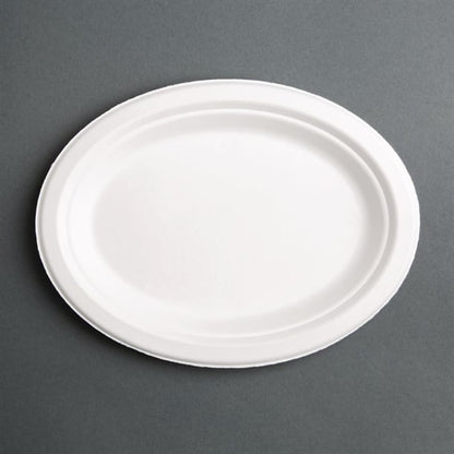 Fiesta Compostable Bagasse Oval Plates (50 Pack) p_fc534