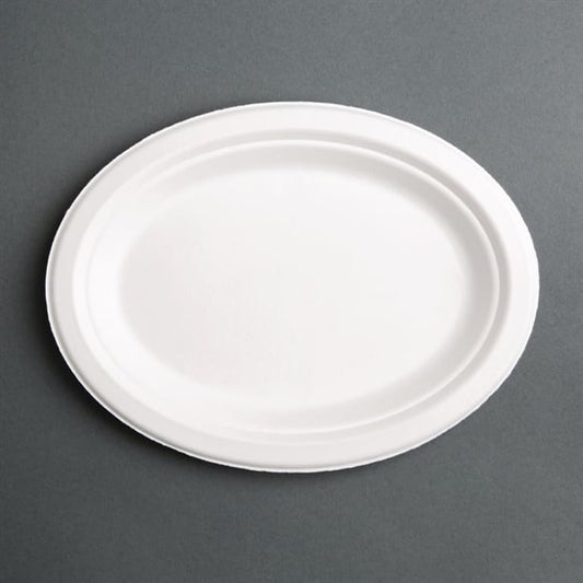 Fiesta Compostable Bagasse Oval Plates (50 Pack) p_fc534