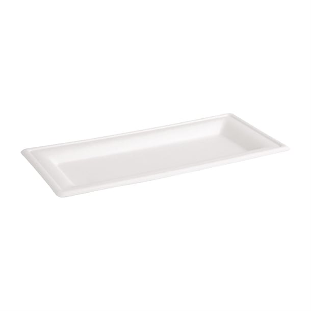 Fiesta Compostable Bagasse Rectangular Plates 258mm (50 Pack) fc539