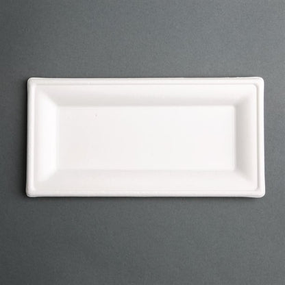 Fiesta Compostable Bagasse Rectangular Plates 258mm (50 Pack) fc539