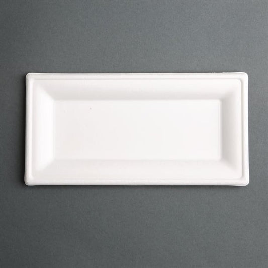 Fiesta Compostable Bagasse Rectangular Plates 258mm (50 Pack) fc539