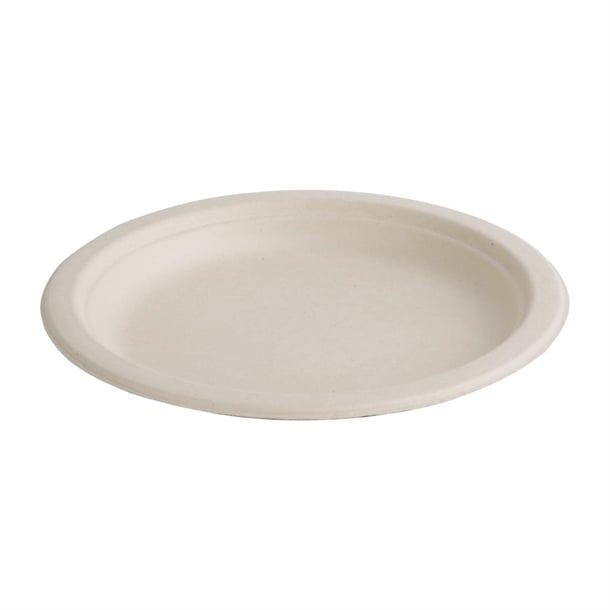 Fiesta Compostable Bagasse Round Plates Natural Colour (50 Pack) p_fc546