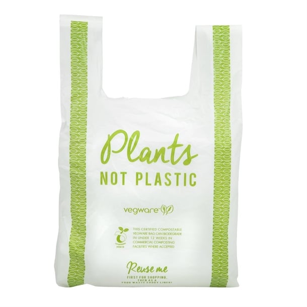 Vegware Compostable PLA Carrier Bags Medium (500 Pack) fc892