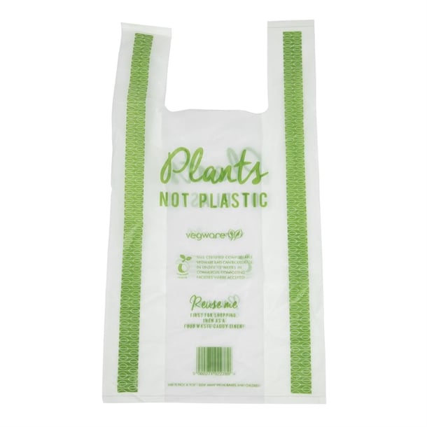 Vegware Compostable PLA Carrier Bags Medium (500 Pack) fc892