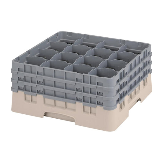 Cambro Camrack Beige 16 Compartments Max Glass Height 196mm fd065