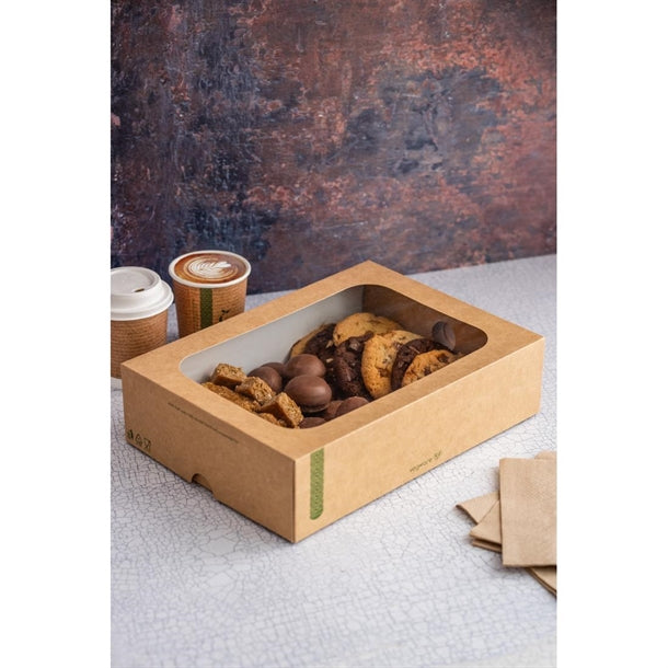 Vegware Compostable Sandwich Platters Box with Insert and Lid (50 Pack) fd386