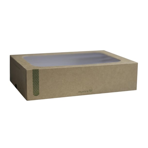 Vegware Compostable Sandwich Platters Box with Insert and Lid (50 Pack) fd386