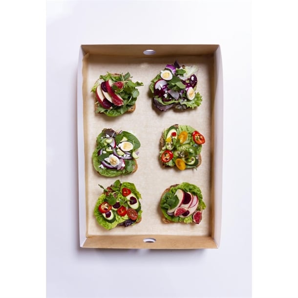 Vegware Compostable Sandwich Platters With Lid Large (25 Pack) fd387