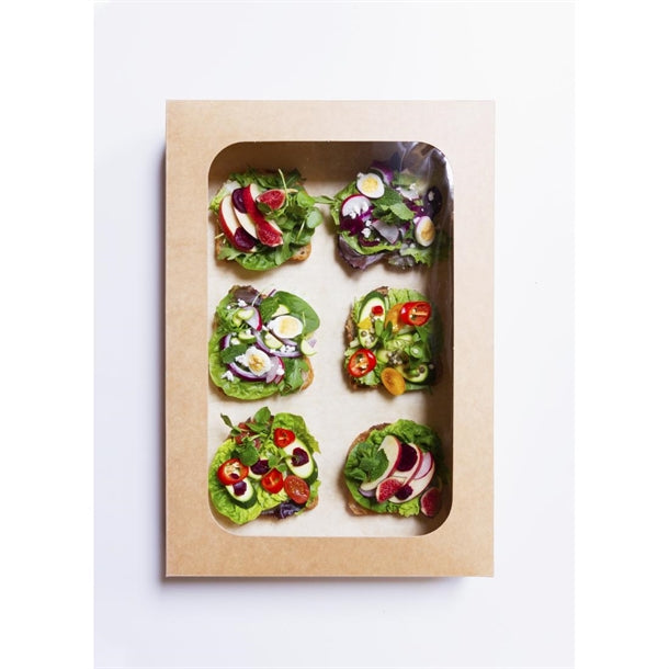 Vegware Compostable Sandwich Platters With Lid Large (25 Pack) fd387