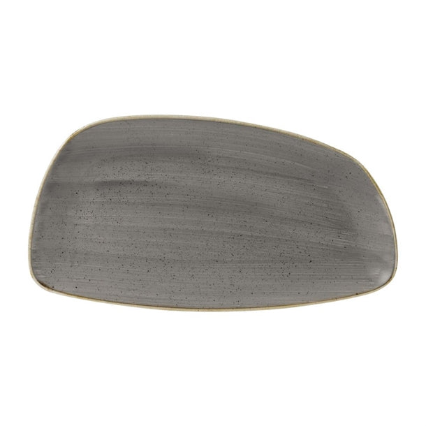 Churchill Stonecast Oval Plates Grey 349x171mm (6 Pack) fd844