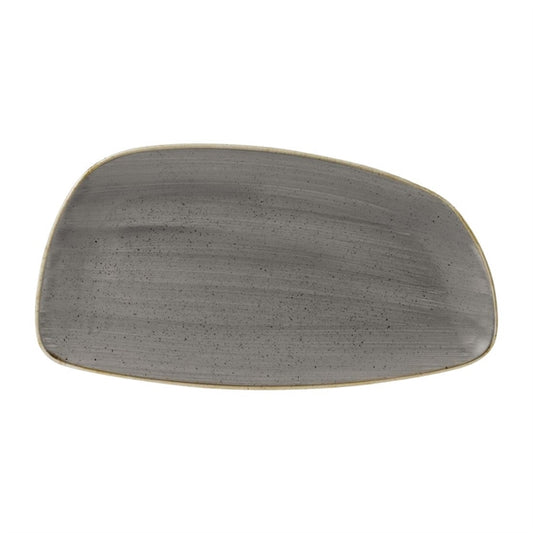 Churchill Stonecast Oval Plates Grey 349x171mm (6 Pack) fd844