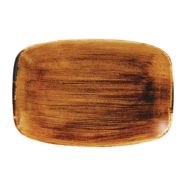Churchill Stonecast Patina Oblong Plates Vintage Copper 305x198mm (6 Pack) fd871