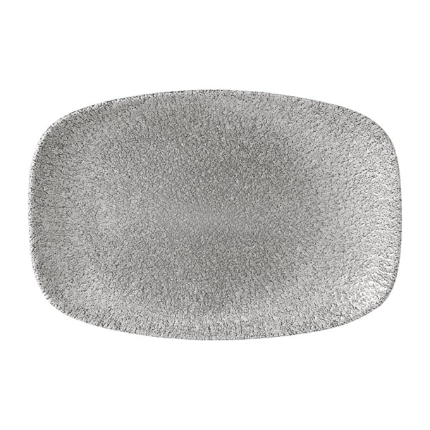 Churchill Raku Oblong Plates Jasper Grey 237x157mm (12 Pack) fd881