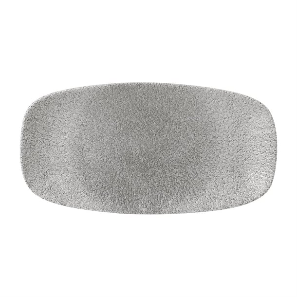 Churchill Raku Oblong Plates Jasper Grey 298x152mm (12 Pack) fd883