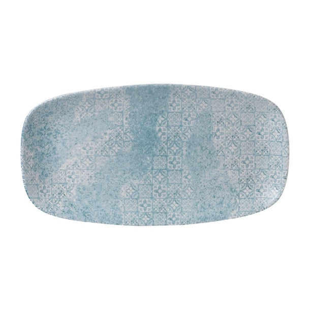 Churchill Med Tiles Oblong Plates Aquamarine 352x187mm (6 Pack) fd899