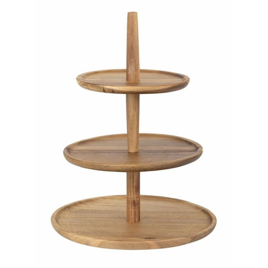 Olympia Acacia 3-Tier Stand 305(Ø) x 395(H)mm fe152