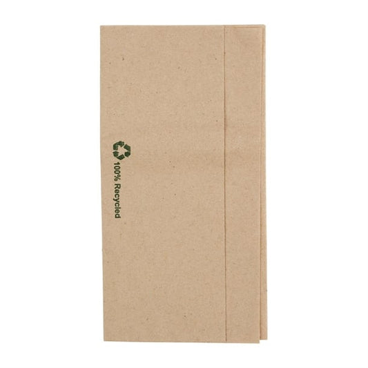 Fiesta Recyclable Recycled Lunch Napkin Kraft 32x30cm 1ply Dispenser Fold (6000 Pack) fe211