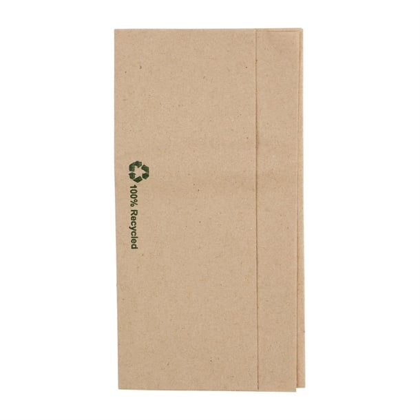 Fiesta Recyclable Recycled Lunch Napkin Kraft 32x30cm 1ply Dispenser Fold (6000 Pack) fe211