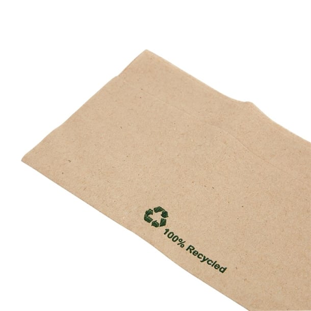 Fiesta Recyclable Recycled Lunch Napkin Kraft 32x30cm 1ply Dispenser Fold (6000 Pack) fe211