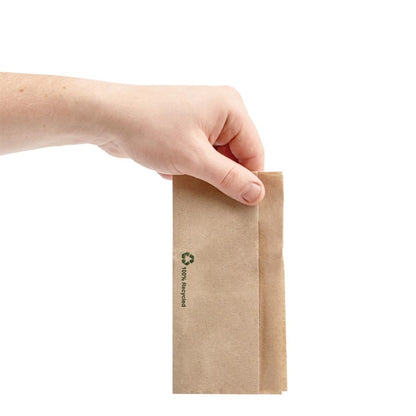 Fiesta Recyclable Recycled Lunch Napkin Kraft 32x30cm 1ply Dispenser Fold (6000 Pack) fe211