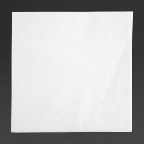 Fiesta Recyclable Cocktail Napkin White 24x24cm 2ply 1/4 Fold (4000 Pack) fe216