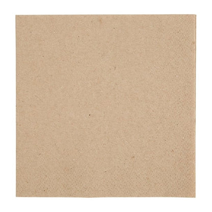 Fiesta Recyclable Recycled Cocktail Napkin Kraft 24x24cm 2ply 1/4 Fold (4000 Pack) fe217