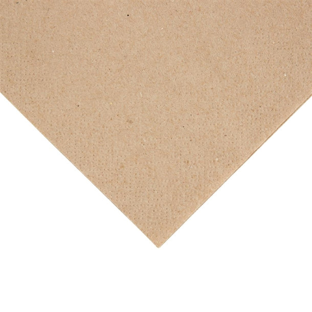 Fiesta Recyclable Recycled Cocktail Napkin Kraft 24x24cm 2ply 1/4 Fold (4000 Pack) fe217