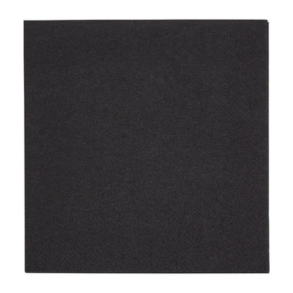 Fiesta Recyclable Cocktail Napkin Black 24x24cm 2ply 1/4 Fold (4000 Pack) fe218