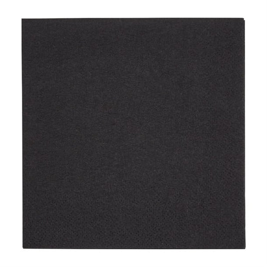 Fiesta Recyclable Cocktail Napkin Black 24x24cm 2ply 1/4 Fold (4000 Pack) fe218