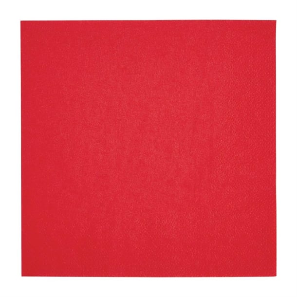 Fiesta Recyclable Lunch Napkin Red 33x33cm 2ply 1/4 Fold (2000 Pack) fe222