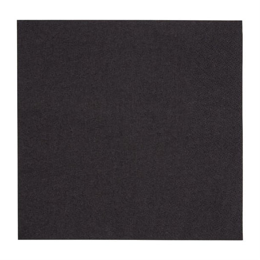 Fiesta Recyclable Lunch Napkin Black 33x33cm 2ply 1/4 Fold (2000 Pack) fe225