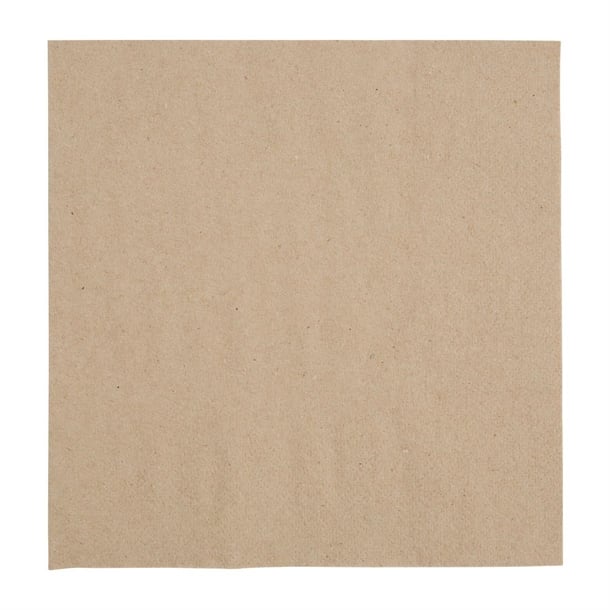 Fiesta Recyclable Recycled Lunch Napkin Kraft 33x33cm 2ply 1/4 Fold (2000 Pack) fe226