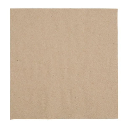 Fiesta Recyclable Recycled Lunch Napkin Kraft 33x33cm 2ply 1/4 Fold (2000 Pack) fe226