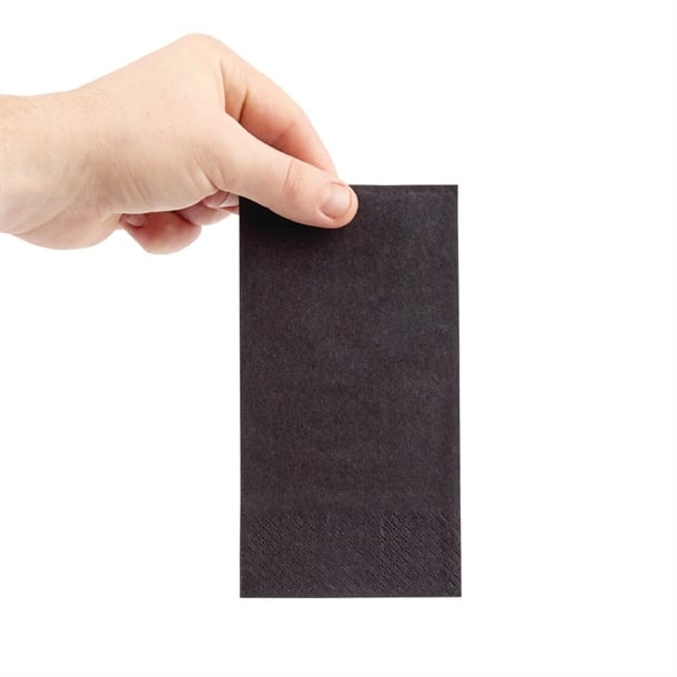 Fiesta Recyclable Lunch Napkin Black 33x33cm 2ply 1/8 Fold (2000 Pack) fe233