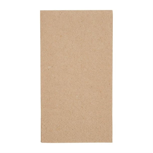 Fiesta Recyclable Recycled Lunch Napkin Kraft 33x33cm 2ply 1/8 Fold (2000 Pack) fe234