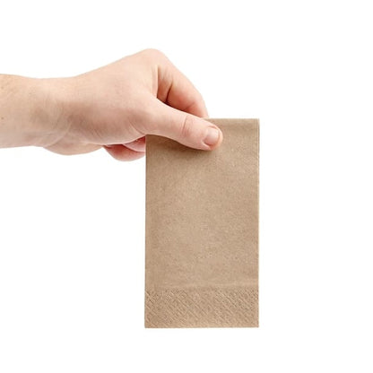Fiesta Recyclable Recycled Lunch Napkin Kraft 33x33cm 2ply 1/8 Fold (2000 Pack) fe234