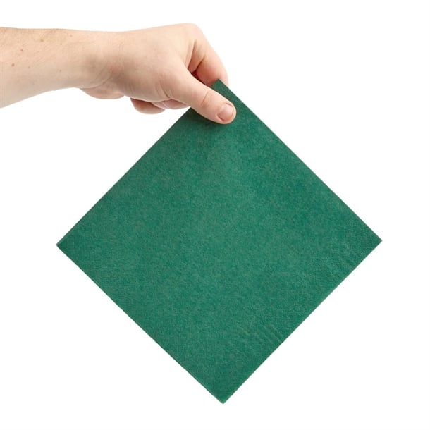 Fiesta Recyclable Dinner Napkin Dark Green 40x40cm 2ply 1/4 Fold (2000 Pack) fe239