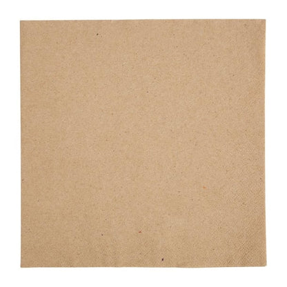 Fiesta Recyclable Recycled Dinner Napkin Kraft 40x40cm 2ply 1/4 Fold (2000 Pack) fe242