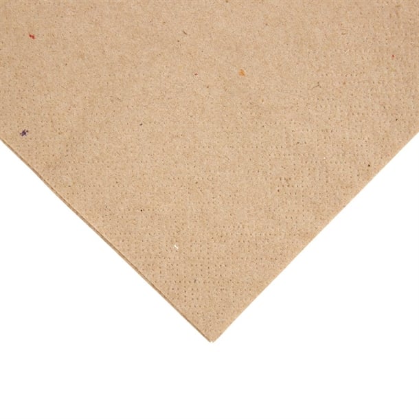 Fiesta Recyclable Recycled Dinner Napkin Kraft 40x40cm 2ply 1/4 Fold (2000 Pack) fe242