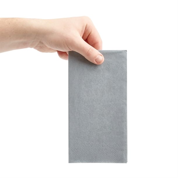 Fiesta Recyclable Dinner Napkin Grey 40x40cm 2ply 1/8 Fold (2000 Pack) fe247