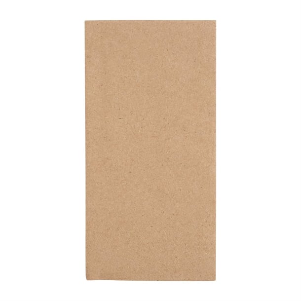 Fiesta Recyclable Recycled Dinner Napkin Kraft 40x40cm 2ply 1/8 Fold (2000 Pack) fe250
