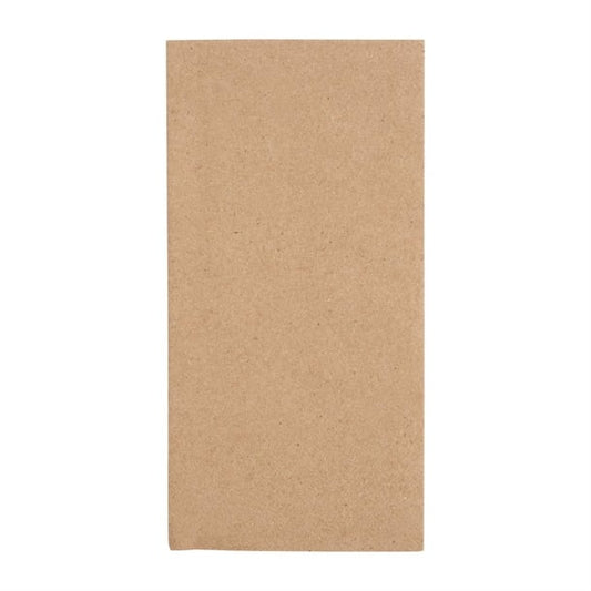 Fiesta Recyclable Recycled Dinner Napkin Kraft 40x40cm 2ply 1/8 Fold (2000 Pack) fe250