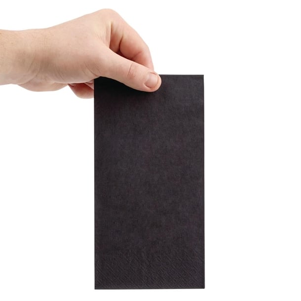 Fiesta Recyclable Dinner Napkin Black 40x40cm 3ply 1/8 Fold (1000 Pack) fe261