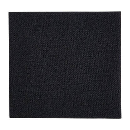 Fiesta Recyclable Premium Tablin Cocktail Napkin Black 24x24cm Airlaid 1/4 Fold (2400 Pack) fe263