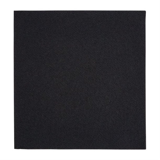 Fiesta Recyclable Premium Tablin Dinner Napkin Black 40x40cm Airlaid 1/4 Fold (500 Pack) fe270
