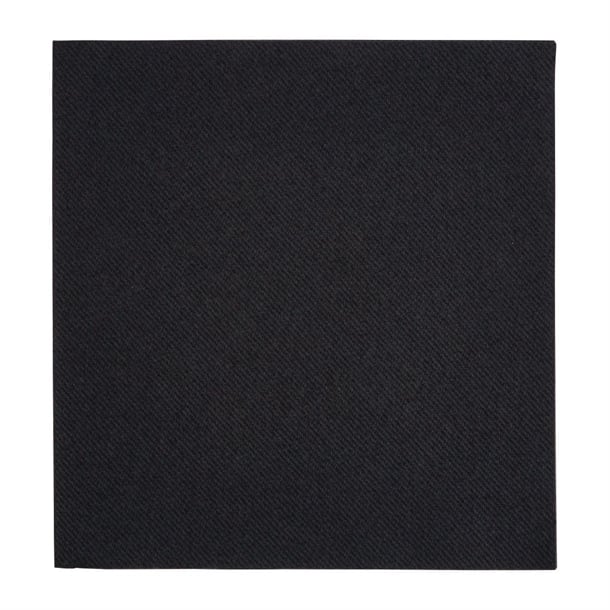 Fiesta Recyclable Premium Tablin Dinner Napkin Black 40x40cm Airlaid 1/4 Fold (500 Pack) fe270