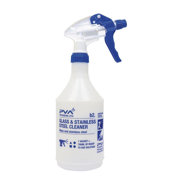 PVA Hygiene Glass and Stainless Steel Cleaner Trigger Spray Bottle 750ml fe769