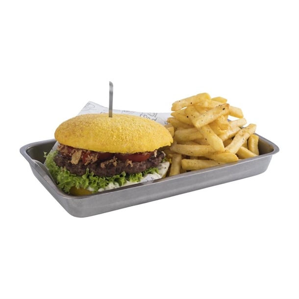 APS Vintage Stainless Steel Serving Tray 255(L)x160(W))mm fe973