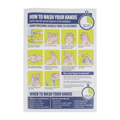 How To Wash Your Hands Sign A4 Self-Adhesive fj978
